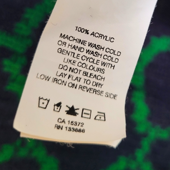 Rope Pattern Green & Navy Sweater - Picture 5 of 5